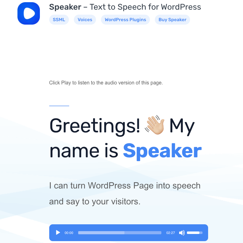 Speaker-–-Text-to-Speech-for-WordPress