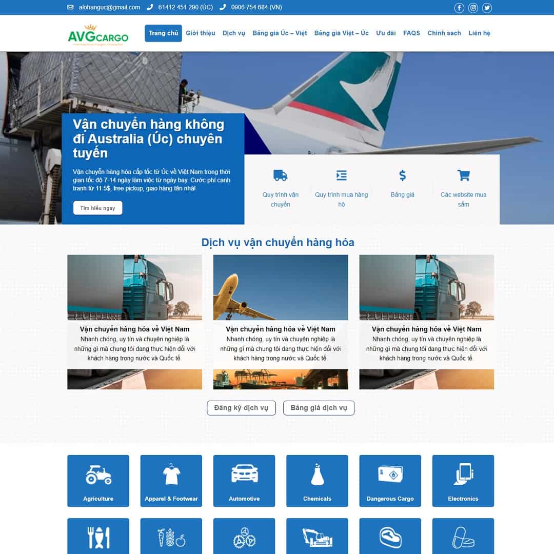 Theme WordPress dịch vụ vận chuyển quốc tế logistic